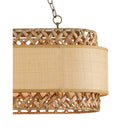Currey & Company 9000-0927 Isola 6 Light Chandelier in Khaki/Natural Water Hyacinth 2