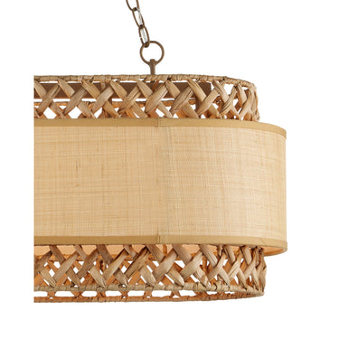 Currey & Company 9000-0927 Isola 6 Light Chandelier in Khaki/Natural Water Hyacinth 2