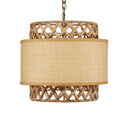 Currey & Company 9000-0927 Isola 6 Light Chandelier in Khaki/Natural Water Hyacinth 4