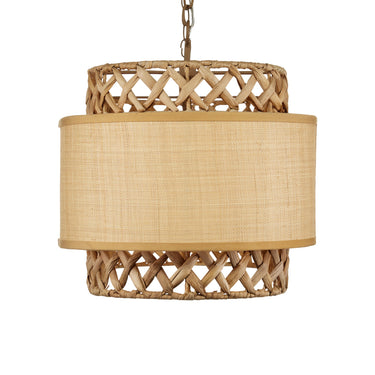Currey & Company 9000-0927 Isola 6 Light Chandelier in Khaki/Natural Water Hyacinth 4