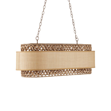 Currey & Company 9000-0927 Isola 6 Light Chandelier in Khaki/Natural Water Hyacinth 5