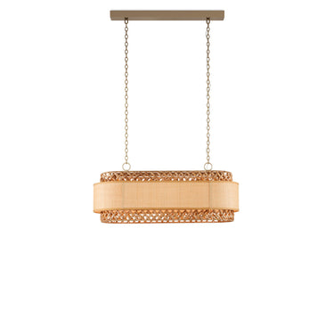 Currey & Company 9000-0927 Isola 6 Light Chandelier in Khaki/Natural Water Hyacinth 6
