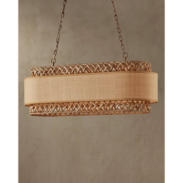 Currey & Company 9000-0927 Isola 6 Light Chandelier in Khaki/Natural Water Hyacinth 7