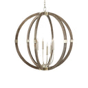 Currey & Company 9000-0941 Bastian Orb 6 Light Chandelier in Chateau Gray/Contemporary Silver Leaf 3