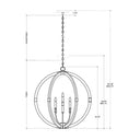 Currey & Company 9000-0941 Bastian Orb 6 Light Chandelier in Chateau Gray/Contemporary Silver Leaf 6
