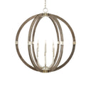 Currey & Company 9000-0941 Bastian Orb 6 Light Chandelier in Chateau Gray/Contemporary Silver Leaf 1