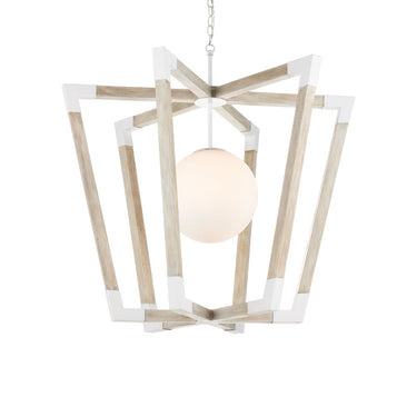 Currey & Company 9000-0957 Bastian 1 Light Globe Pendant in Sugar White/Sandstone 3