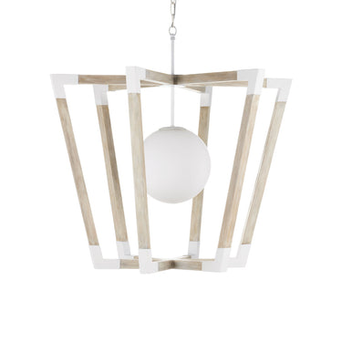 Currey & Company 9000-0957 Bastian 1 Light Globe Pendant in Sugar White/Sandstone 4