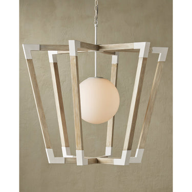 Currey & Company 9000-0957 Bastian 1 Light Globe Pendant in Sugar White/Sandstone 5