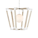 Currey & Company 9000-0957 Bastian 1 Light Globe Pendant in Sugar White/Sandstone 1