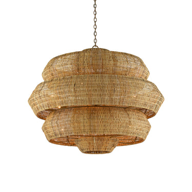 Currey & Company 9000-C Antibes 18 Light Chandelier in Khaki/Natural 3