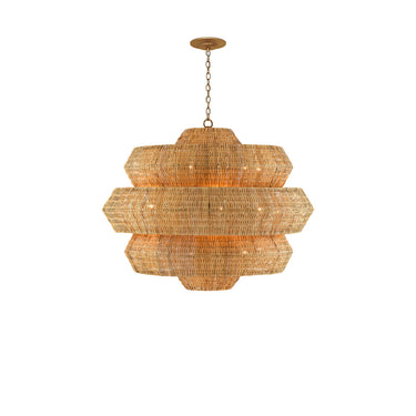 Currey & Company 9000-C Antibes 18 Light Chandelier in Khaki/Natural 5