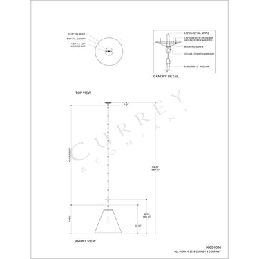 Currey & Company 9000-C10 Pierrepont Pendant 5