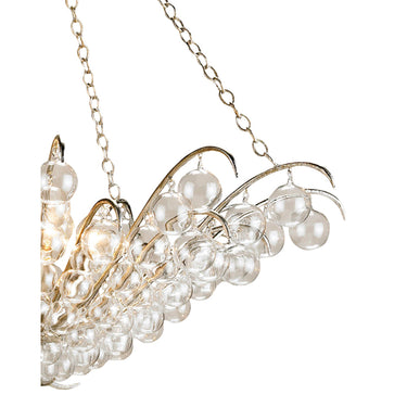 Currey & Company 9000 Quantum 4 Light Chandelier in Contemporary Silver Leaf 2