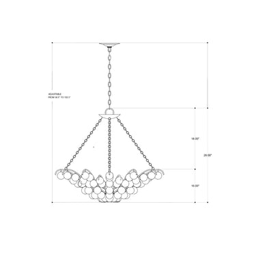 Currey & Company 9000 Quantum 4 Light Chandelier in Contemporary Silver Leaf 3