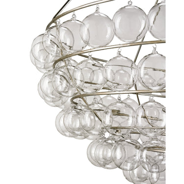 Currey & Company 9002 Stratosphere 4 Light Chandelier in Contemporary Silver Leaf 2