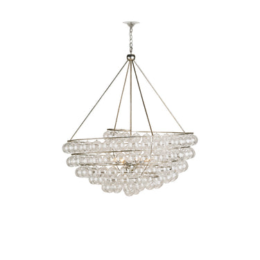 Currey & Company 9002 Stratosphere 4 Light Chandelier in Contemporary Silver Leaf 3