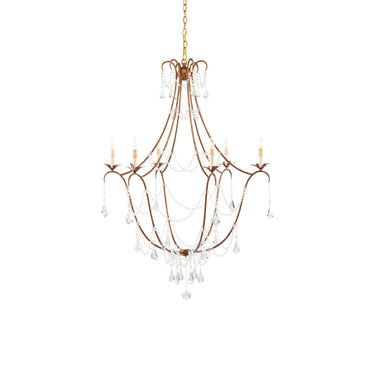 Currey & Company 9048 Elizabeth 6 Light Chandelier in Rhine Gold 1