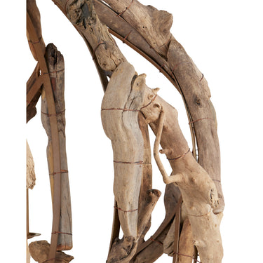 Currey & Company 9078 Driftwood Orb 3 Light Chandelier in Natural/Washed Driftwood 3
