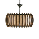 Currey & Company 9096 Dado 1 Light Pendant in Old Iron/Polished Fruitwood 1