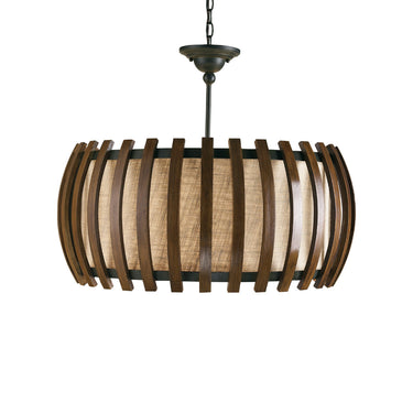 Currey & Company 9096 Dado 1 Light Pendant in Old Iron/Polished Fruitwood 1