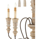 Currey & Company 91-C Hannah 12 Light Chandelier in Stockholm White/Rust 2