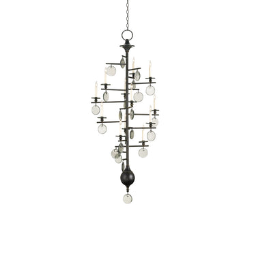 Currey & Company 91 Sethos 12 Light Chandelier in Old Iron 1