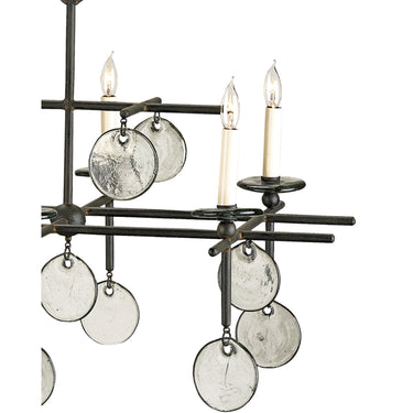 Currey & Company 9124 Sethos Rectangular 8 Light Chandelier in Old Iron 2