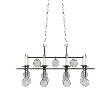 Currey & Company 9124 Sethos Rectangular 8 Light Chandelier in Old Iron 3