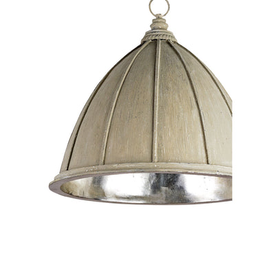 Currey & Company 9149 Fenchurch Pendant in Oyster Cream/Silver Leaf 2