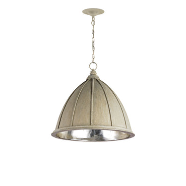 Currey & Company 9149 Fenchurch Pendant in Oyster Cream/Silver Leaf 3