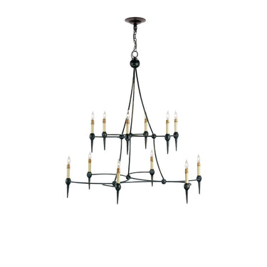 Currey & Company 9157 Danielli 12 Light Chandelier in French Black 3