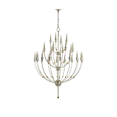 Currey & Company 9159 Paradox 28 Light Chandelier in Silver Granello/Gold Leaf 5