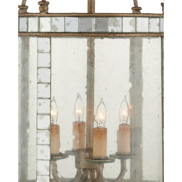 Currey & Company 92 Corsica 4 Light Lantern in Harlow Silver Leaf/Antique Mirror 2