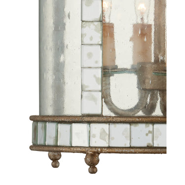 Currey & Company 92 Corsica 4 Light Lantern in Harlow Silver Leaf/Antique Mirror 3