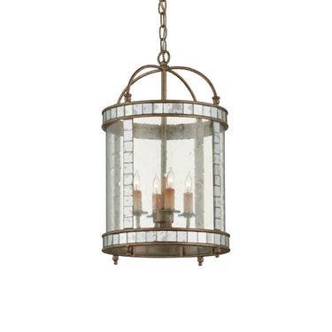 Currey & Company 92 Corsica 4 Light Lantern in Harlow Silver Leaf/Antique Mirror 4