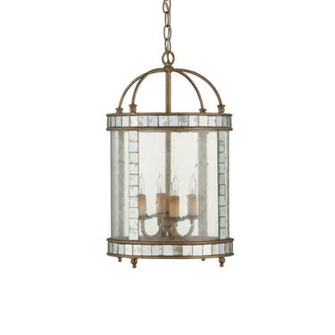 Currey & Company 92 Corsica 4 Light Lantern in Harlow Silver Leaf/Antique Mirror 5