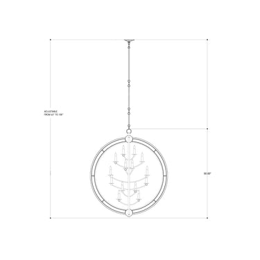 Currey & Company 9236 Aphrodite Orb 14 Light Chandelier in Gold Granello/Antique Mirror 4