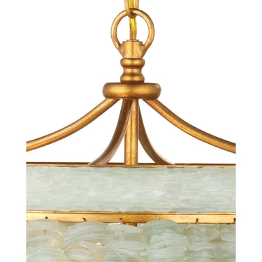 Currey & Company 9251 Bayou Pendant in Contemporary Gold Leaf/Seaglass 3