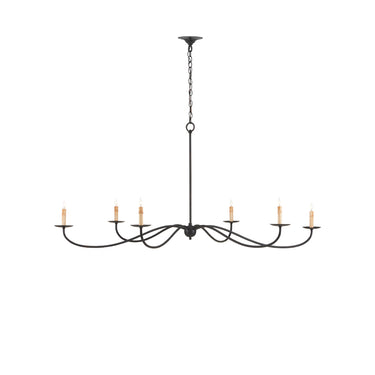 Currey & Company 9267 Saxon 6 Light Chandelier in Zanzibar Black 3