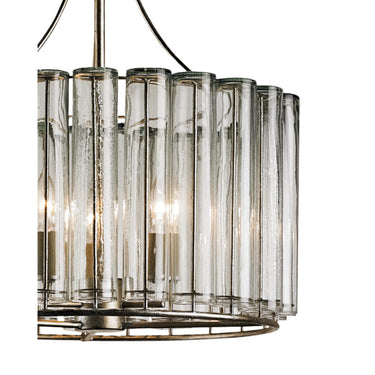 Currey & Company 9293 Bevilacqua Small Chandelier in Silver Leaf 2