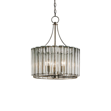 Currey & Company 9293 Bevilacqua Small Chandelier in Silver Leaf 1