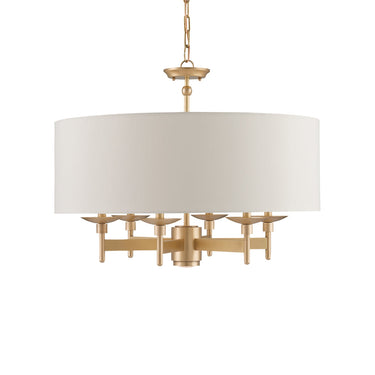Currey & Company 9299 Bering 7 Light Chandelier in Antique Brass 1
