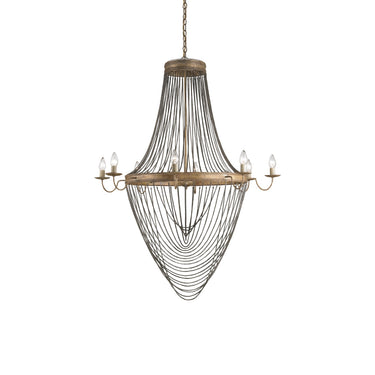 Currey & Company 9412 Lucien 8 Light Chandelier in French Gold Leaf/Iron 1