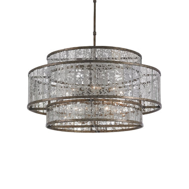 Currey & Company 9454 Fantine Large 8 Light Chandelier in Pyrite Bronze/Raj Mirror 3
