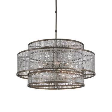 Currey & Company 9454 Fantine Large 8 Light Chandelier in Pyrite Bronze/Raj Mirror 1