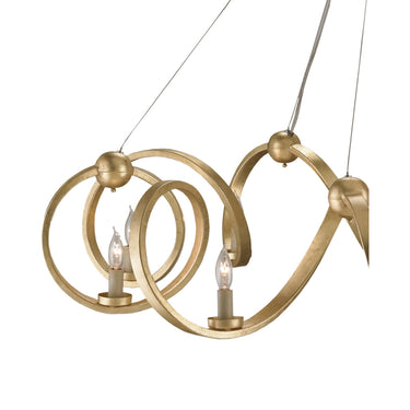 Currey & Company 9490 Ringmaster 10 Light Chandelier in Dutch Gold Leaf 2
