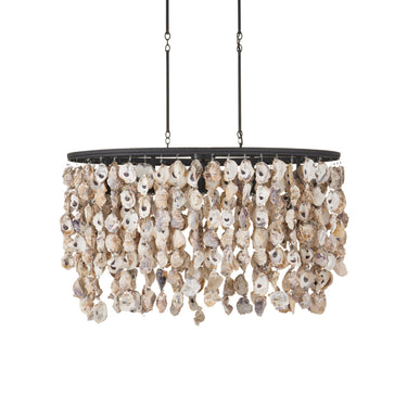 Currey & Company 9492 Stillwater Oval 5 Light Chandelier in Natural/Blacksmith 4