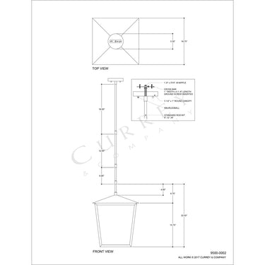 Currey & Company 9500-C1 Bening Outdoor Lantern in Midnight 4