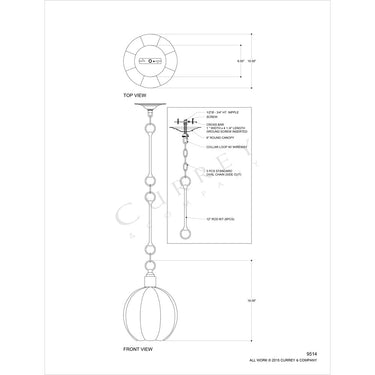 Currey & Company 9514 Aquaterra Pendant in Old Iron 4